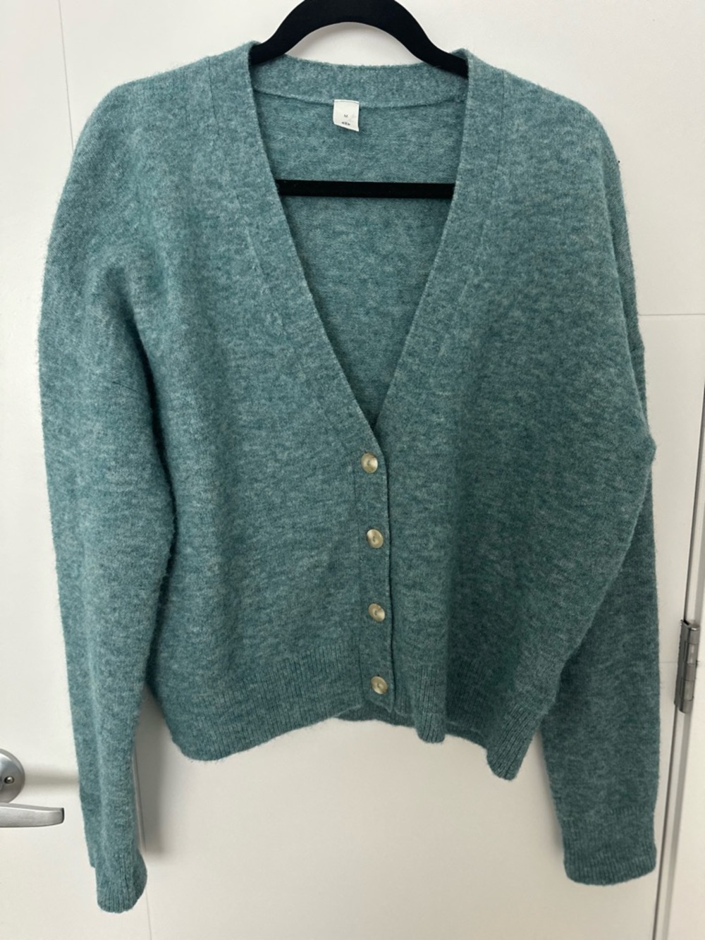 Lululemon Alpaca Wool Blend Cardigan Sweater Medium Relaxed Fit - Glacier Lake